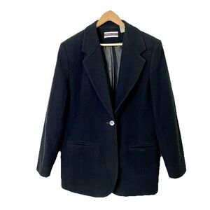 Amanda‎ Smith Black Wool Cashmere Blend Single Button Blazer Women's Size 16